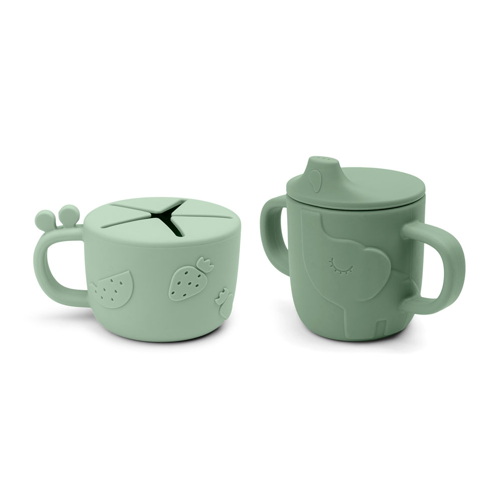 Done by Deer Peekaboo mugg/snack set Deer friends Green
