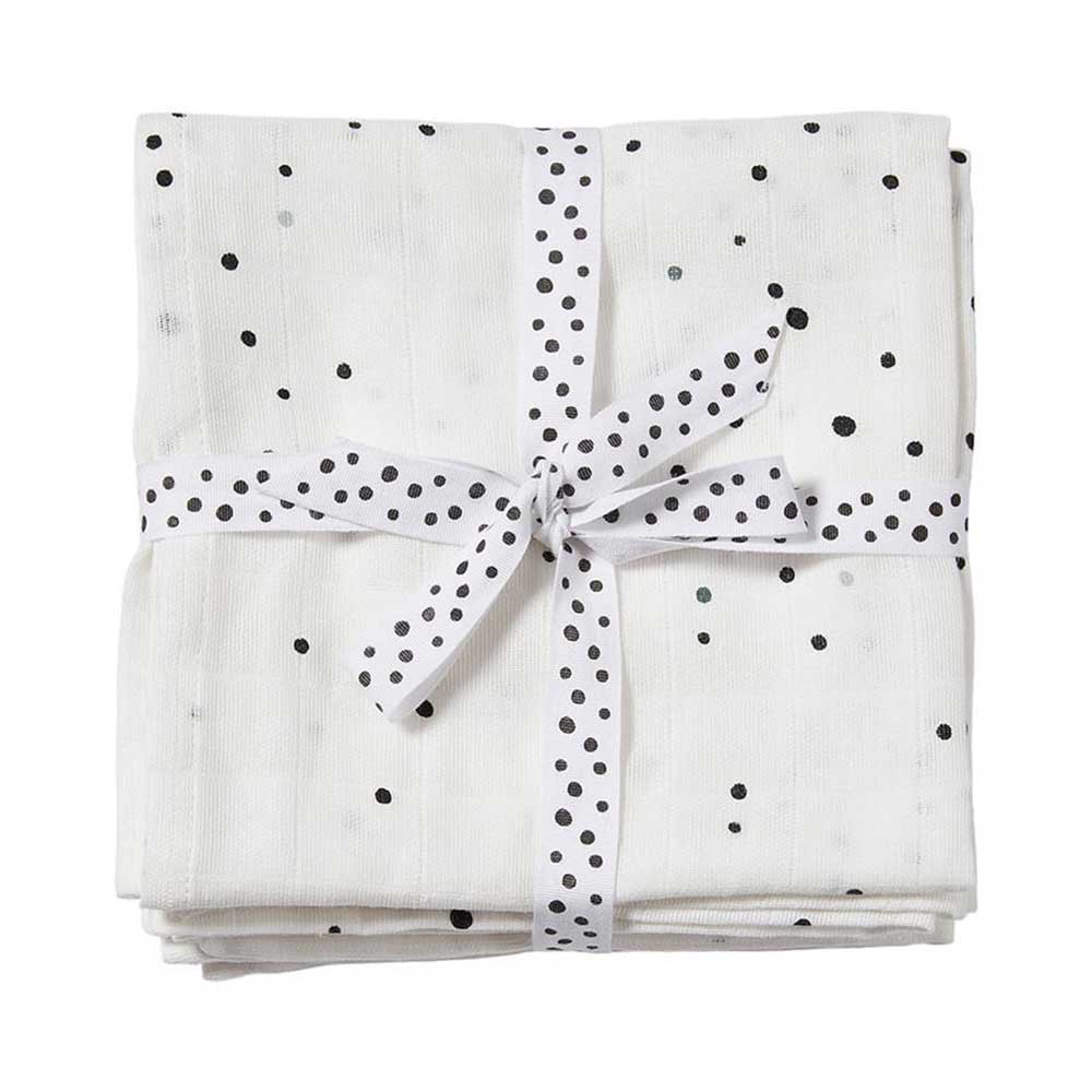 Done by Deer Muslinteppe 2-pakning Dreamy dots hvit