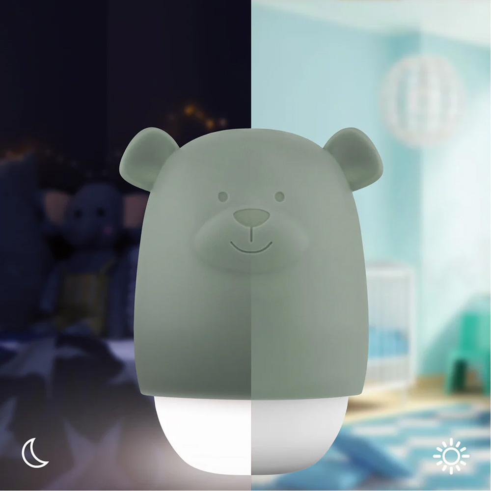 Zazu Benny the Bear Night Light - Sage