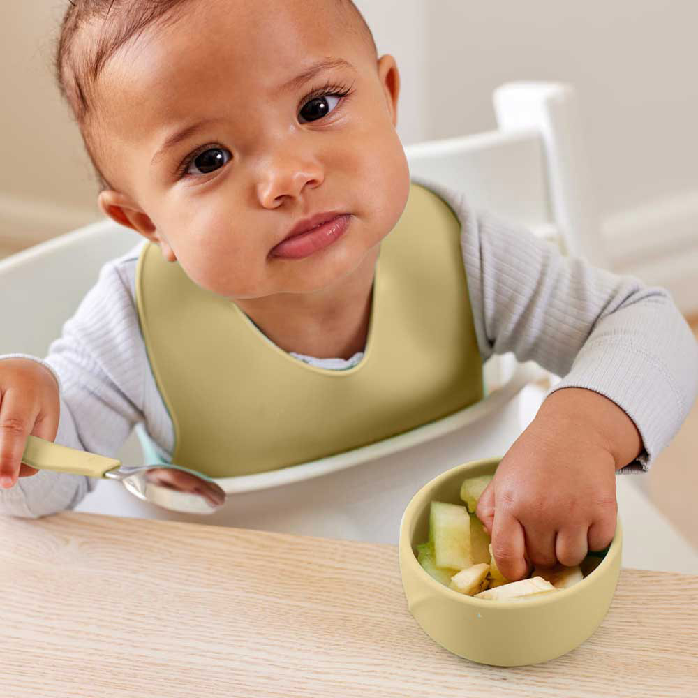 Everyday Baby silikonskål 2-pakning Soft Yellow