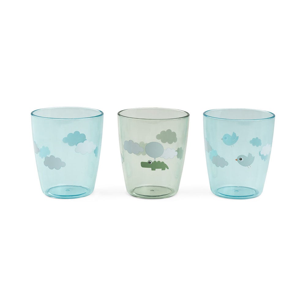 Done by Deer Yummy miniglass 3-pakning Happy clouds Green