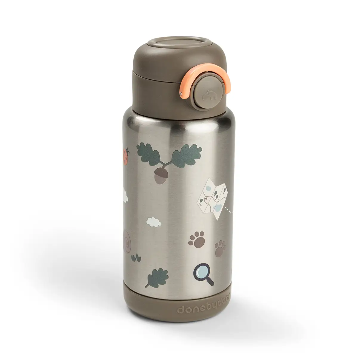 Done by Deer isolert flaske med sugerør Tiny Trails Sand 340 ml