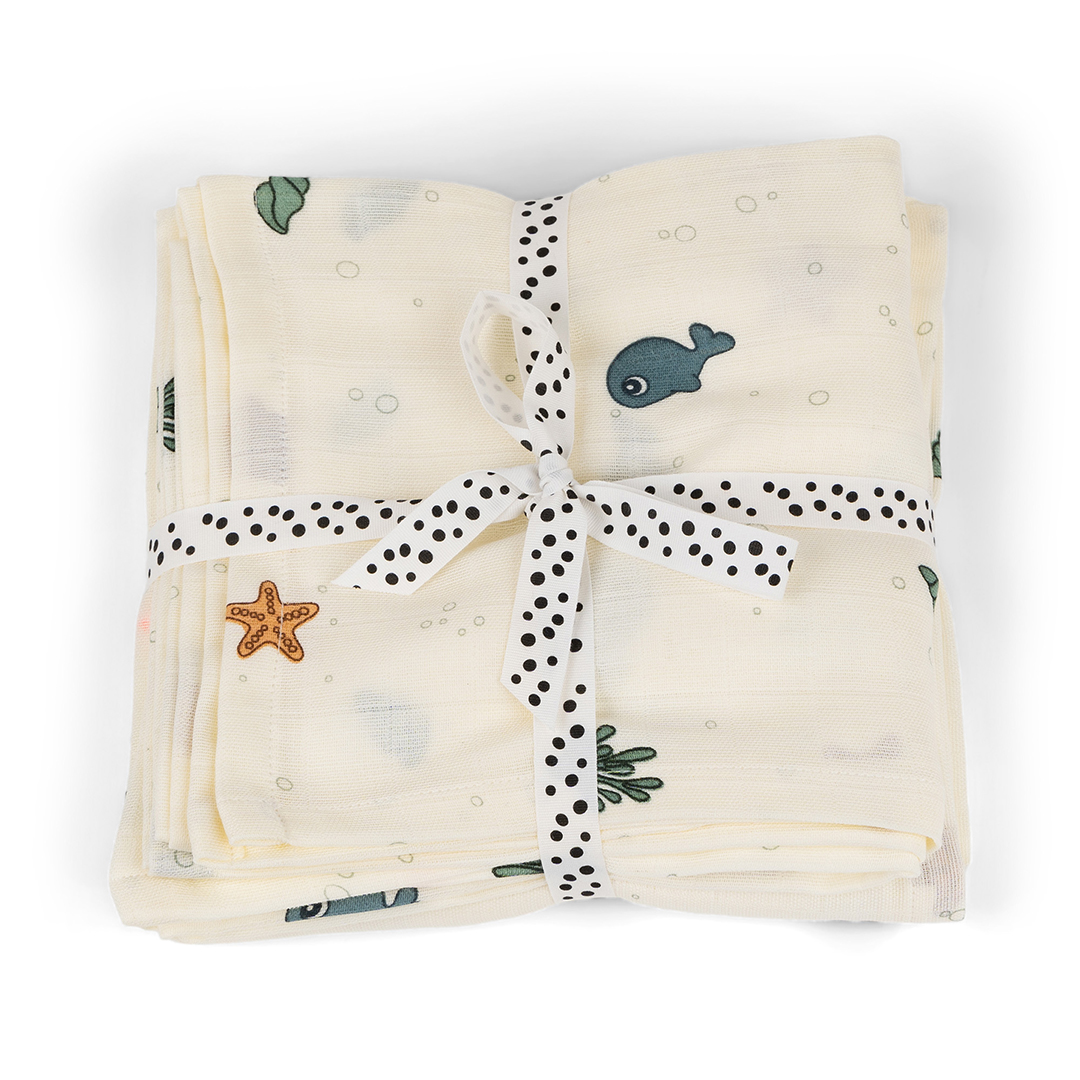 Done by Deer svømmetepper 2-pakning Sea friends Beige 