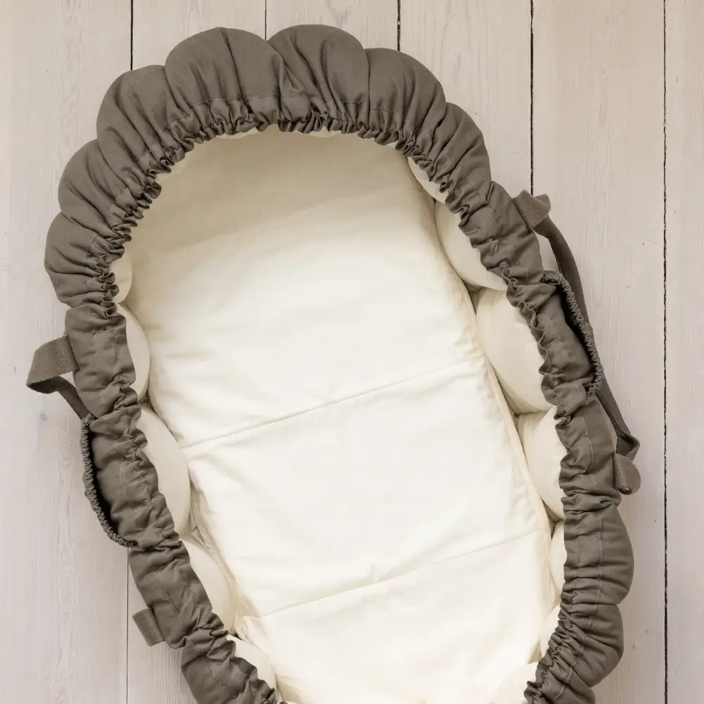 Sebra Vanntett sengetrekk Babynest måneskinn beige