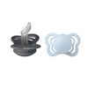 BIBS smokk Couture 2-pakning silikon 0-6m Iron/Baby Blue