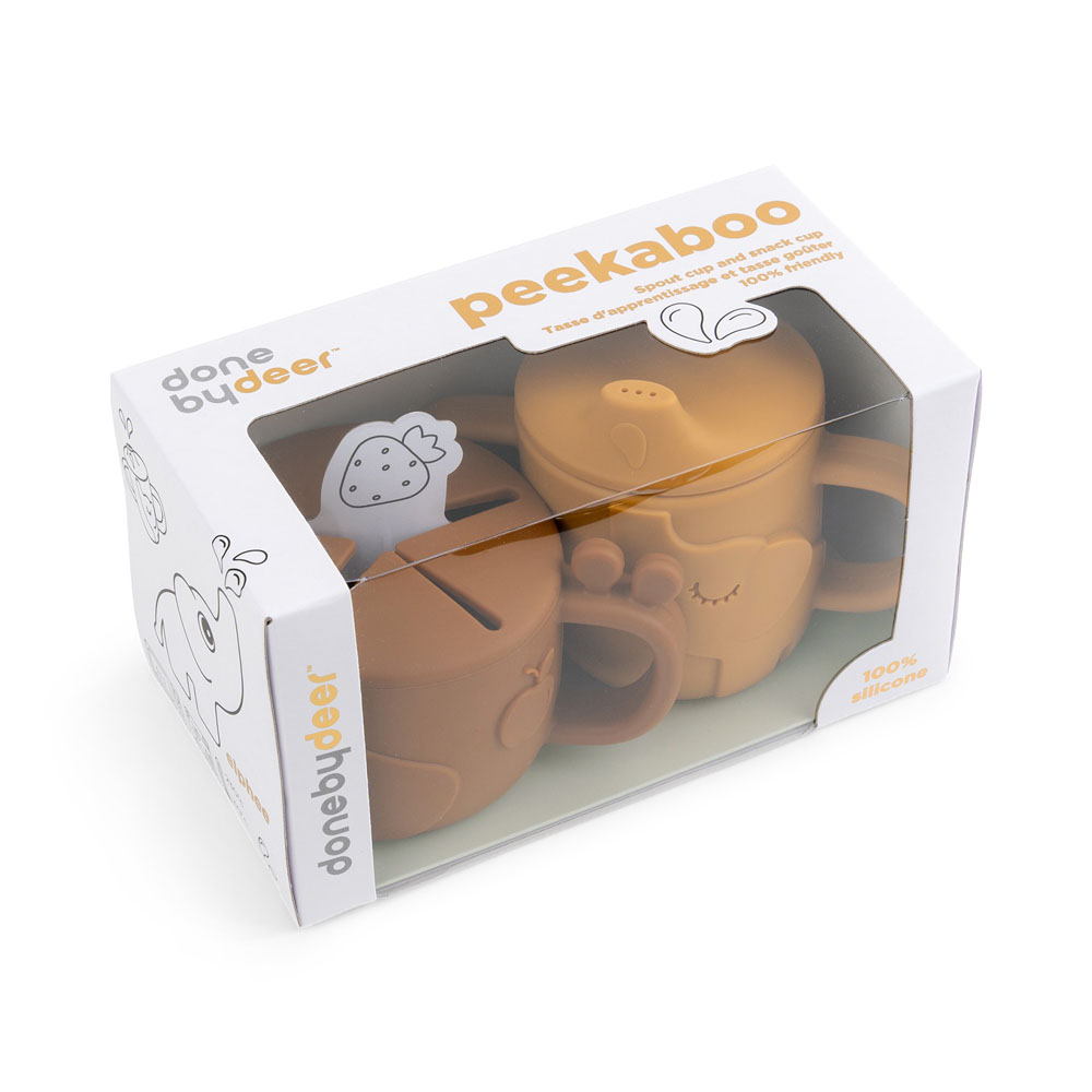 Done by Deer Peekaboo mugg/snack set Deer friends Mustard