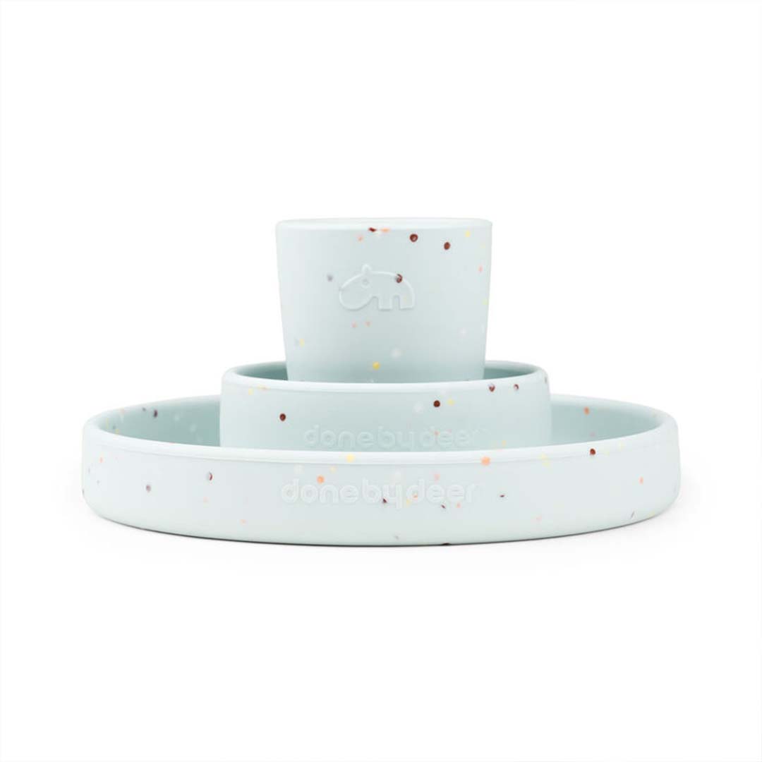 Done by Deer Silikonmattesett Confetti Blue