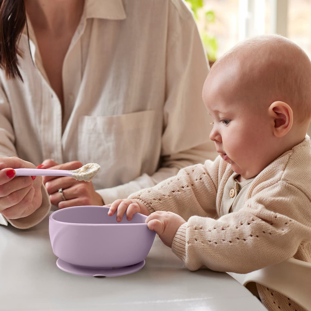 Silikonskål med sugekopp til hverdagsbruk, Light Lavender