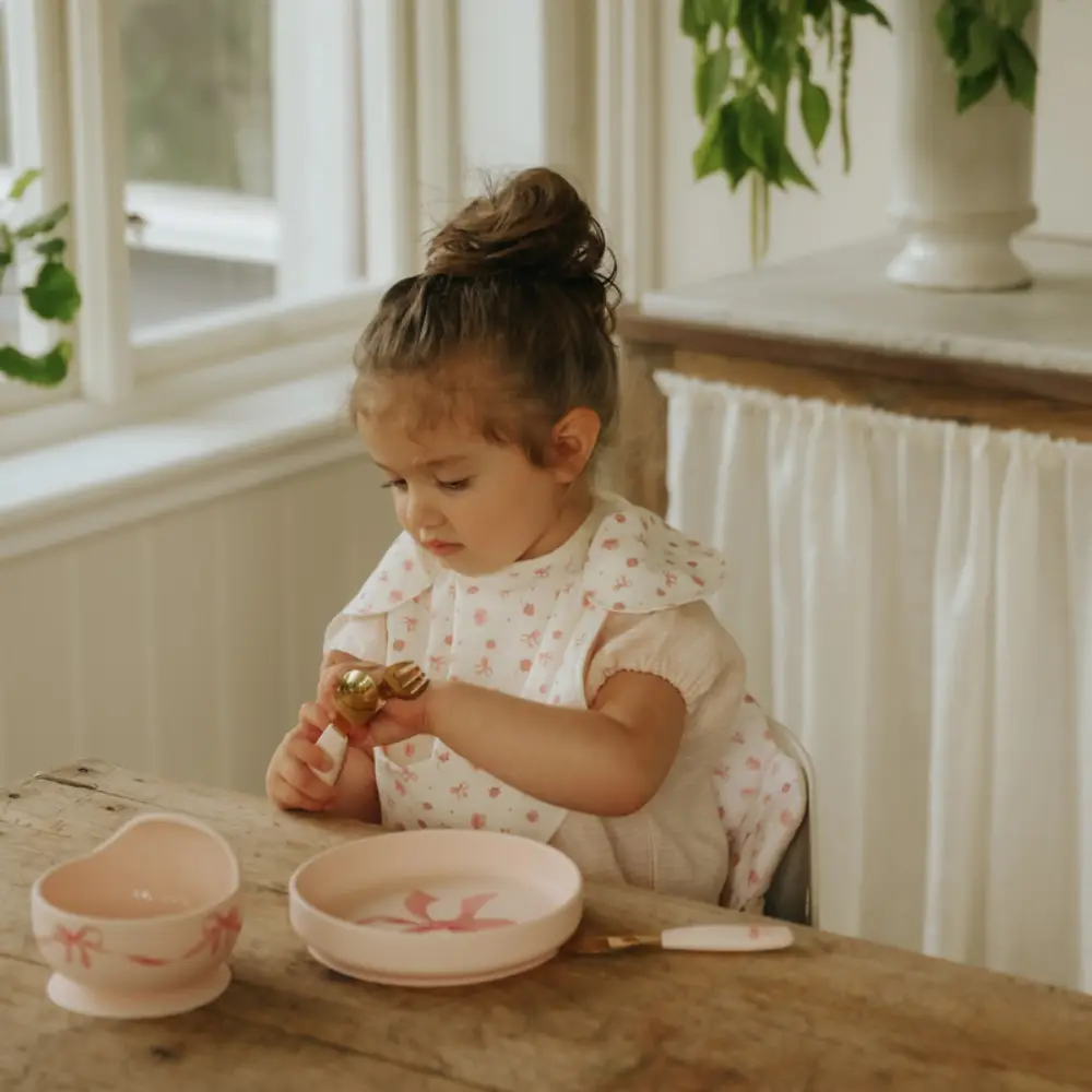 Elodie silikonskålsett Rosy Bow