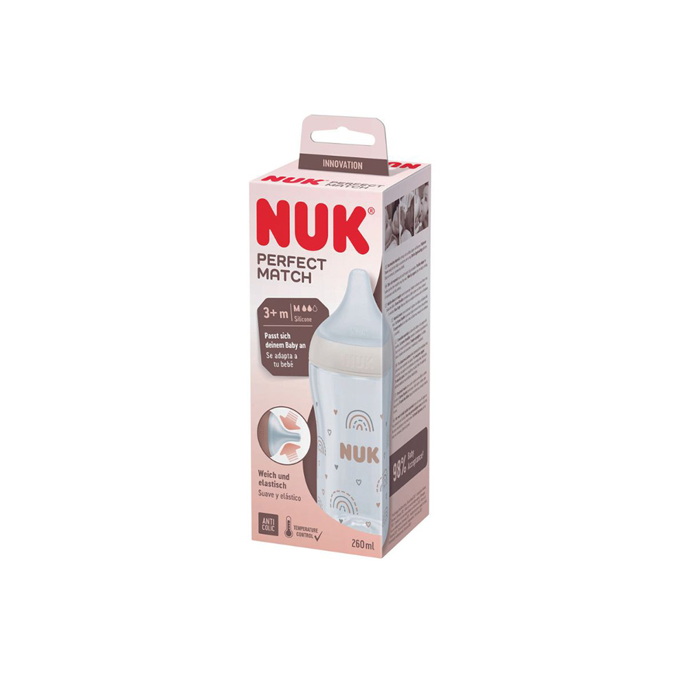  NUK Perfect Match Babyflaske 260 ml - Rainbow