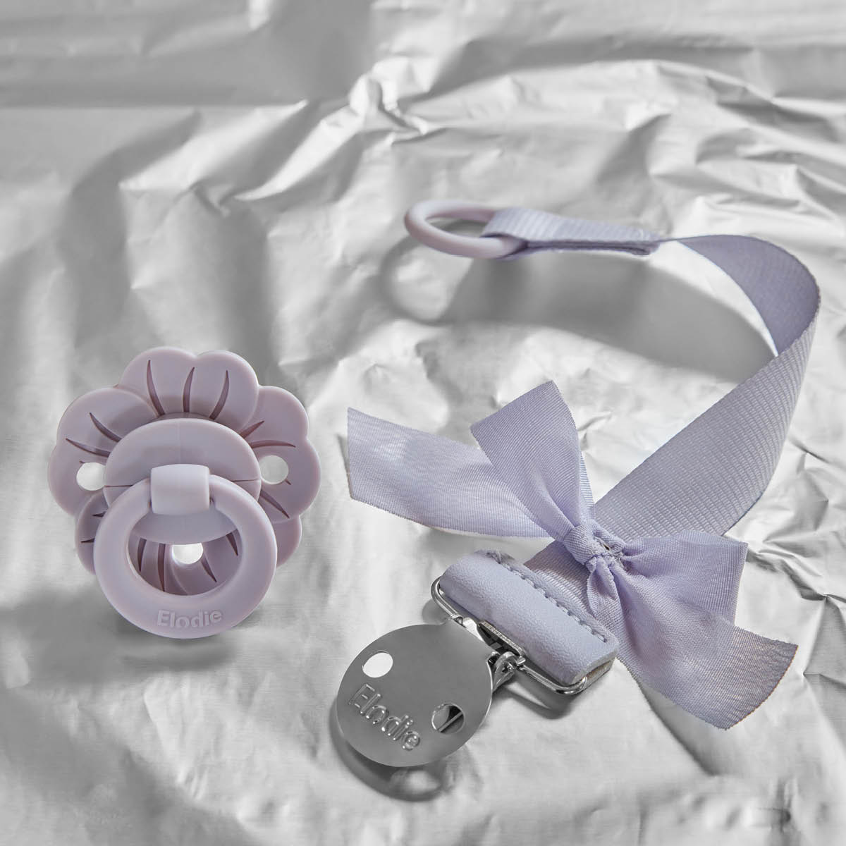 Elodie Details smokk og smokkeholder sett Lavender Love