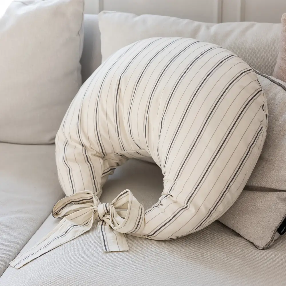 Sebra ammepute økologisk bomull cream stripe