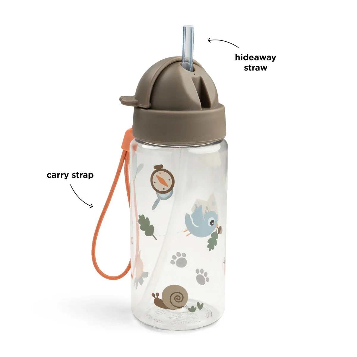 Done by Deer-drikkeflaske med sugerør Tiny Trails Sand 350 ml