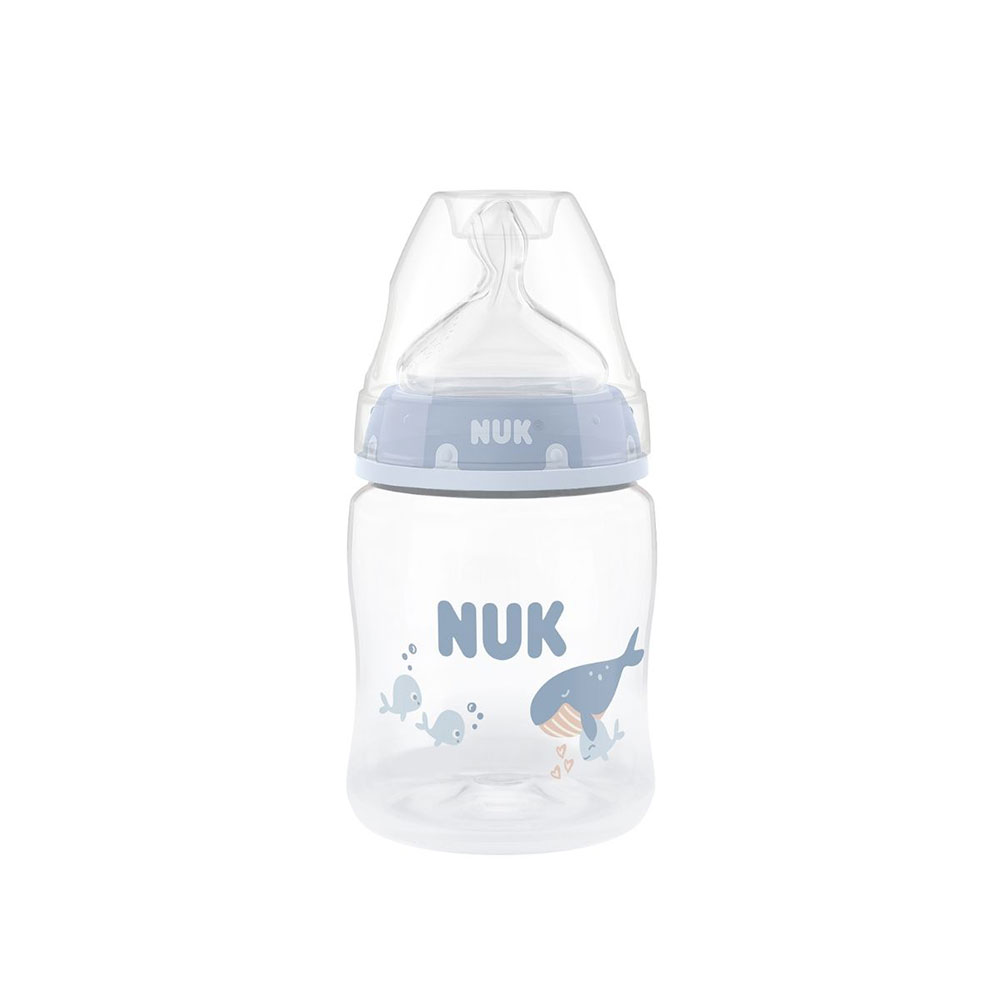 NUK First Choice Tåteflaske 150 ml Whale 0 mnd.+