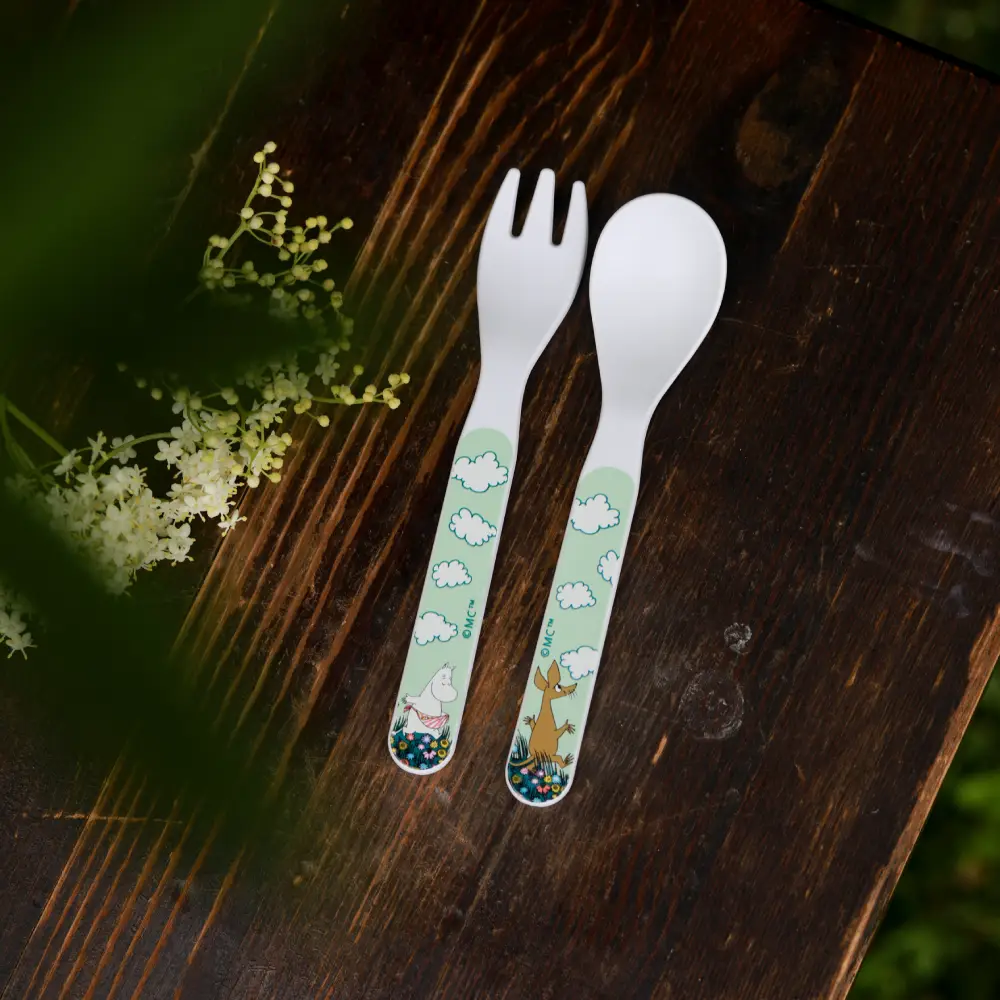 Rätt start Mumin Eng Skje & Gaffel grønn