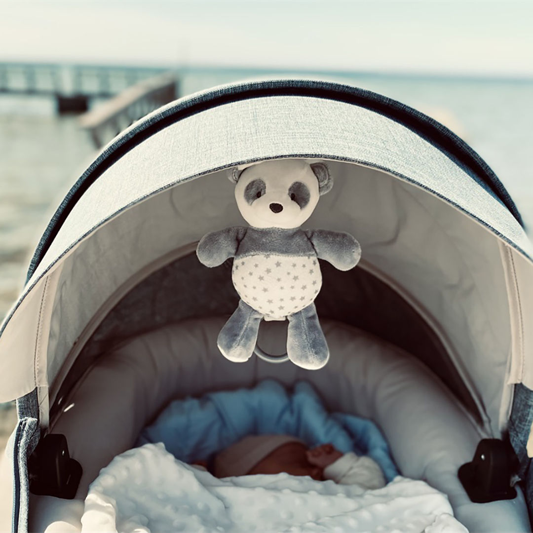 Fresh Kid biteleke med rangle grå Panda