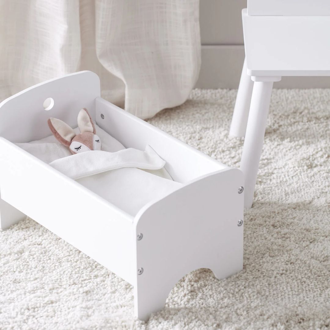 Kids Concept Dukkeseng hvit inkl. sengesett KIDS HUB