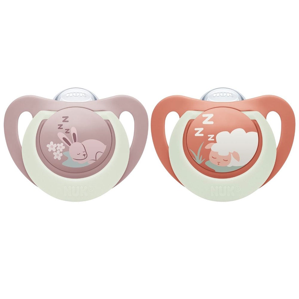 NUK Smokk First Choice Night Bunny/Sheep 6-18 mnd.