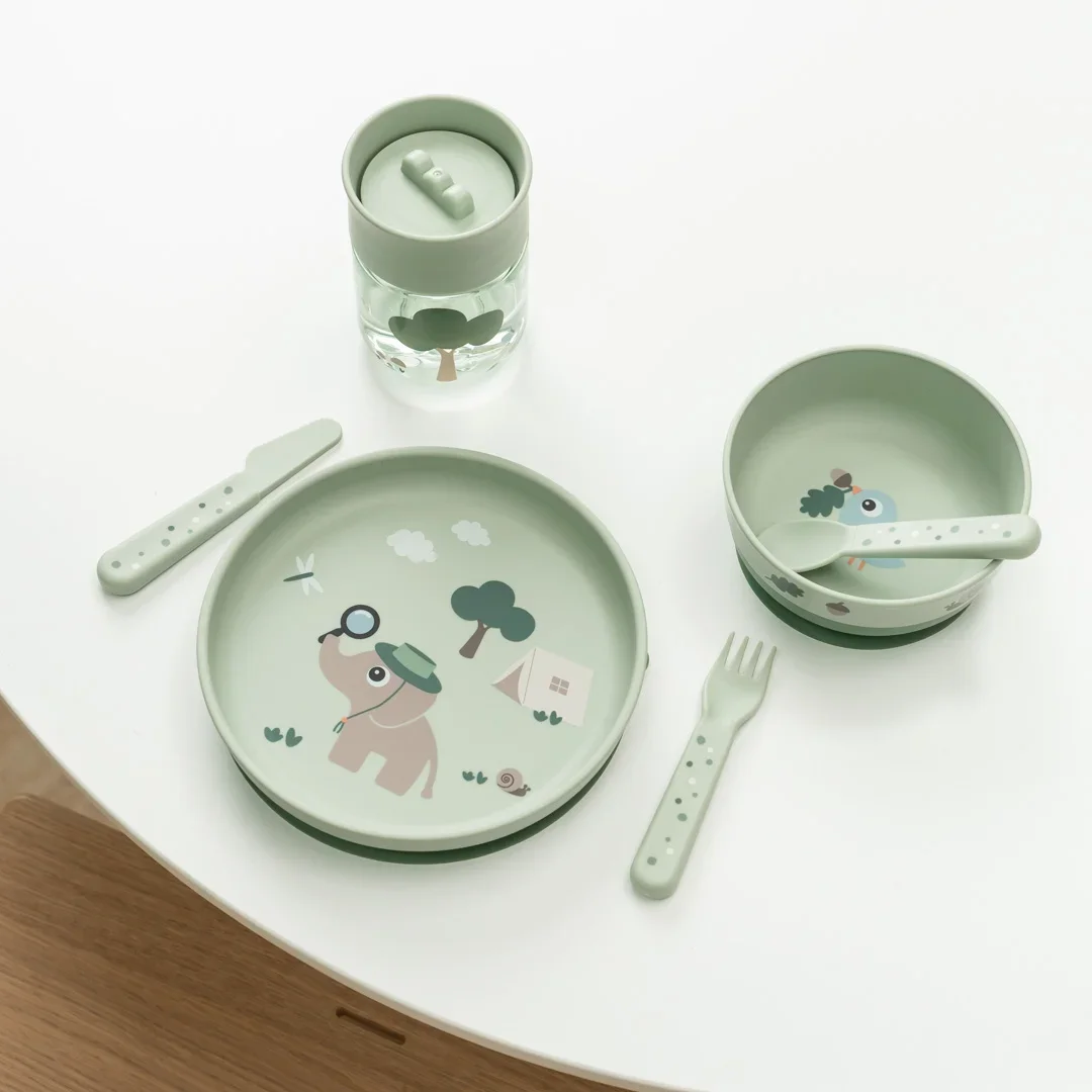 Done by Deer Foodie-middagssett med 360-kopp – Tiny Trails Green