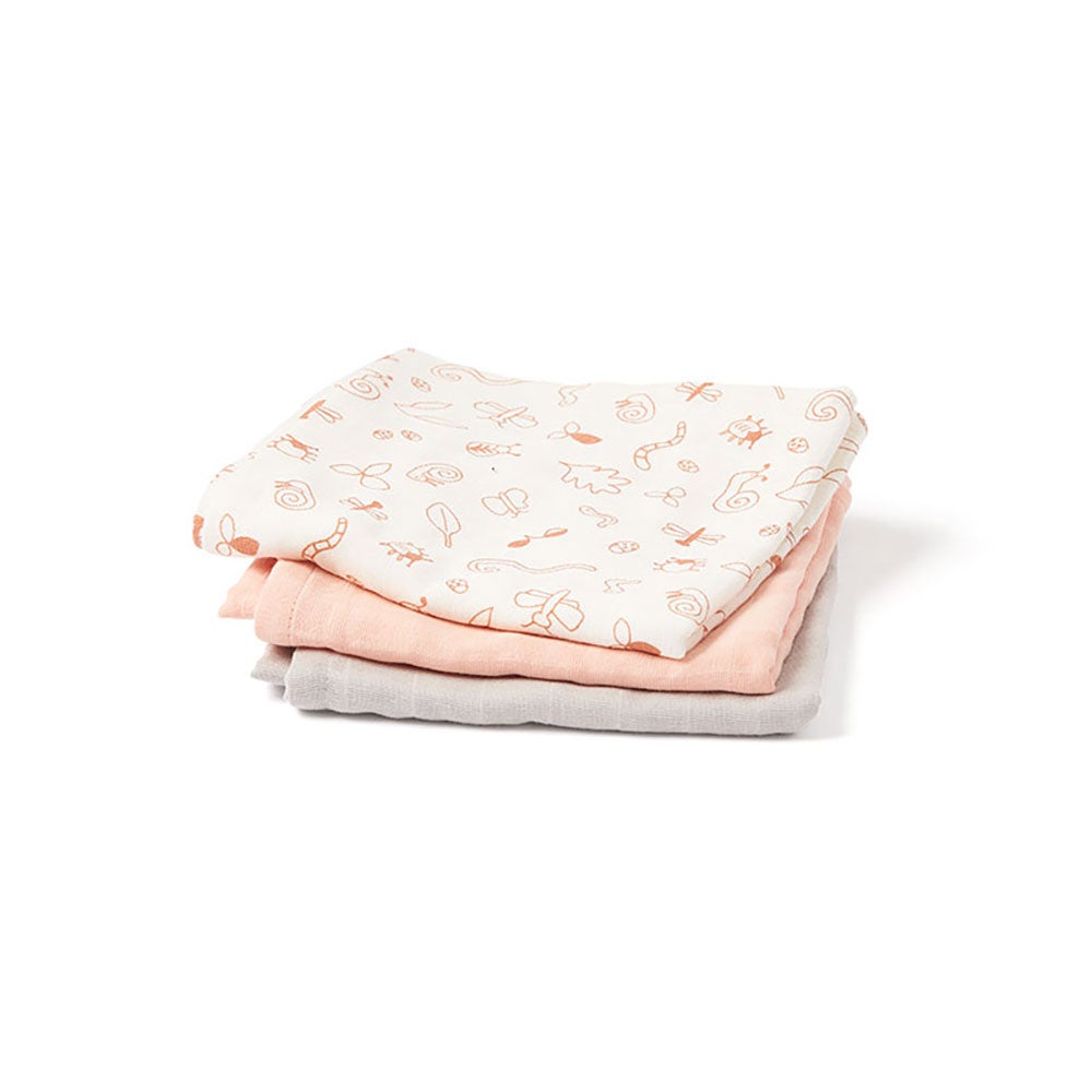 Kids Concept Muslin-teppe babyrosa mix