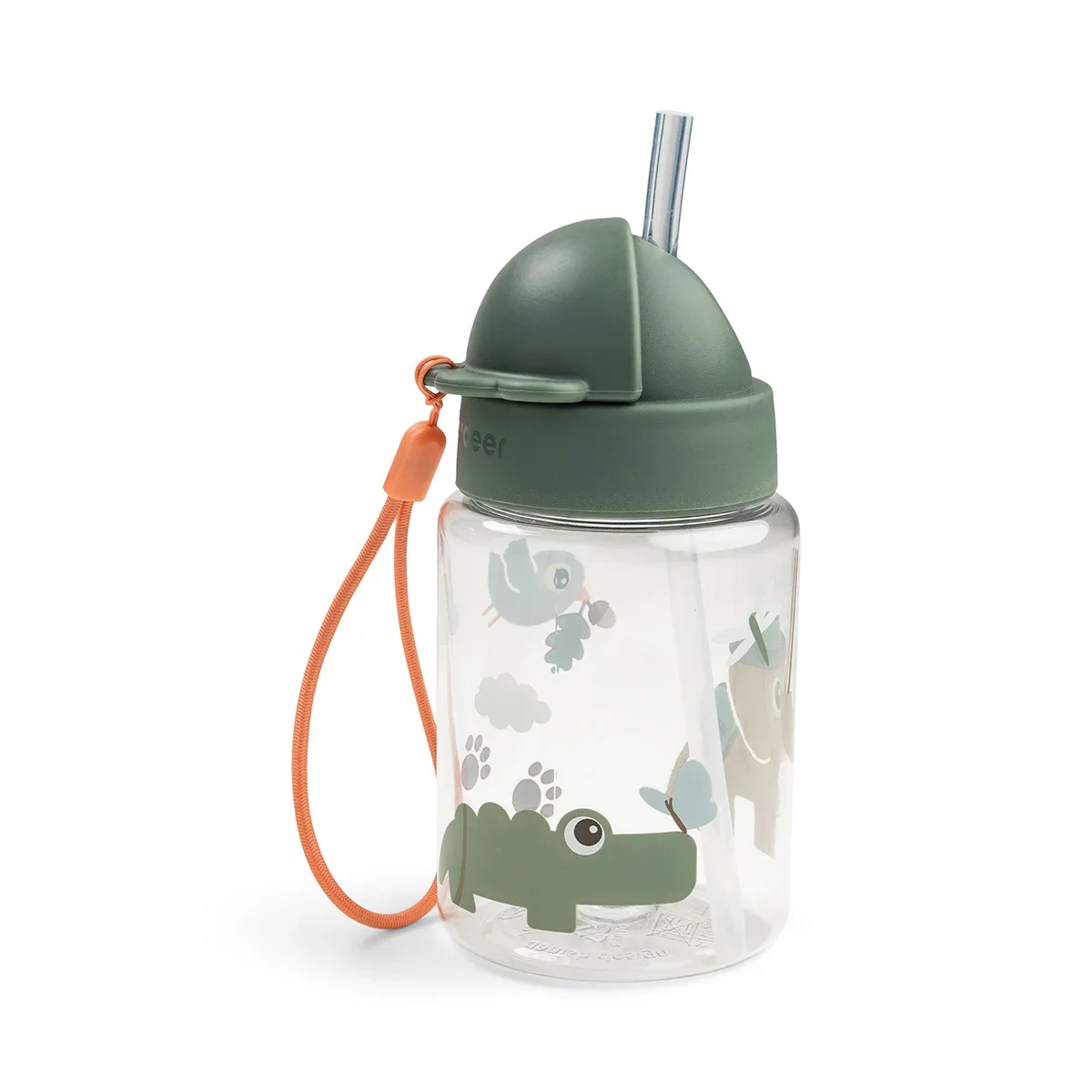 Done by Deer-drikkeflaske med sugerør Tiny Trails grønn 280 ml