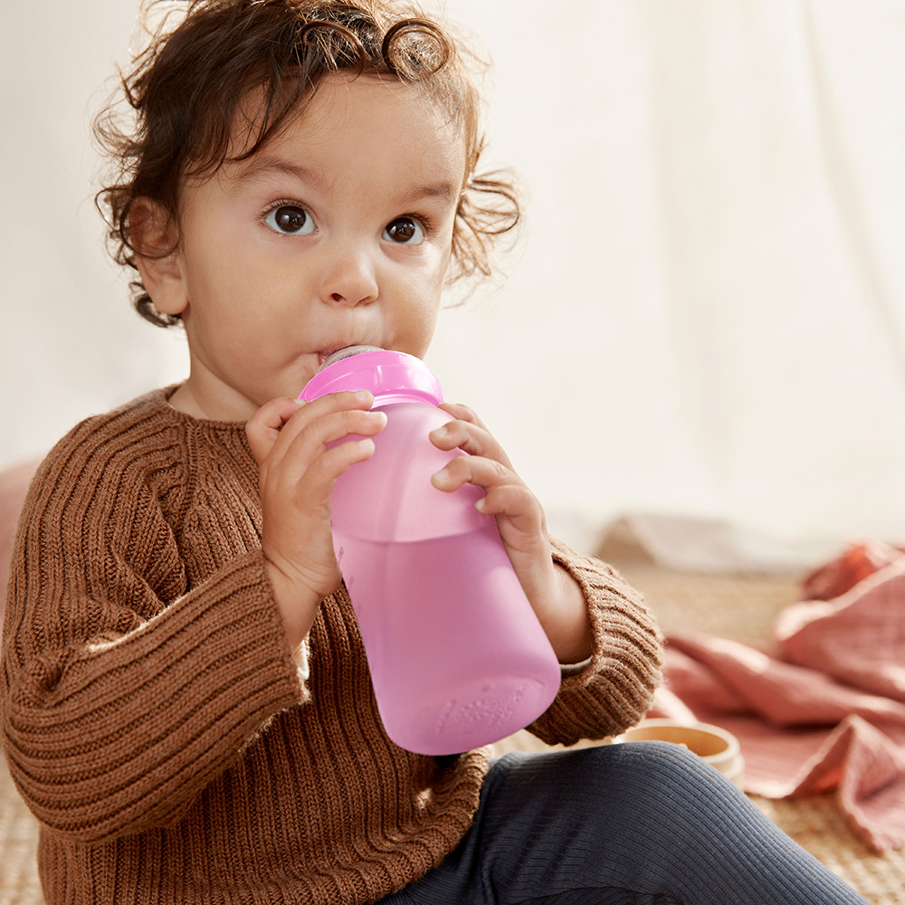  Everyday Baby tåteflaske med varmeføler Healthy + 240 ml - Cerise rosa