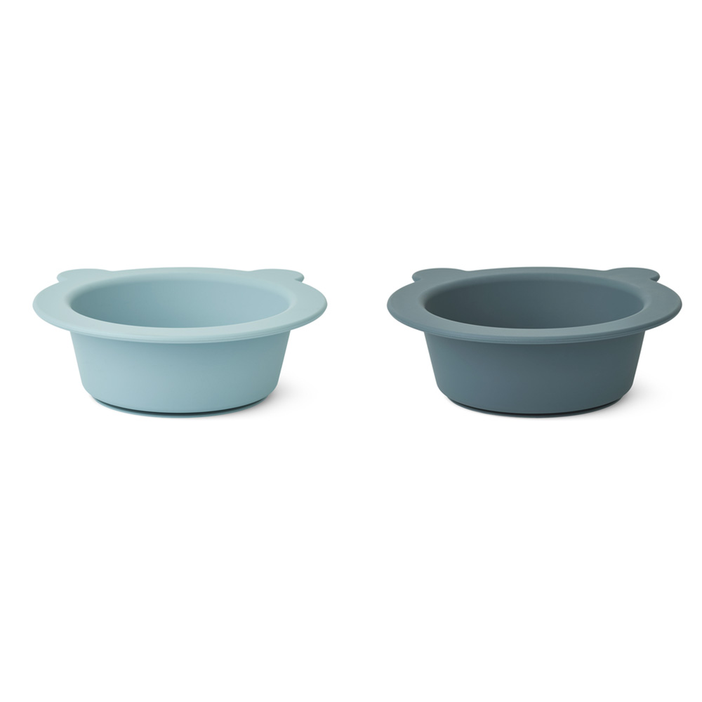 Liewood Peony sugeskål 2-pakning Sea blue / Whale blue  9753