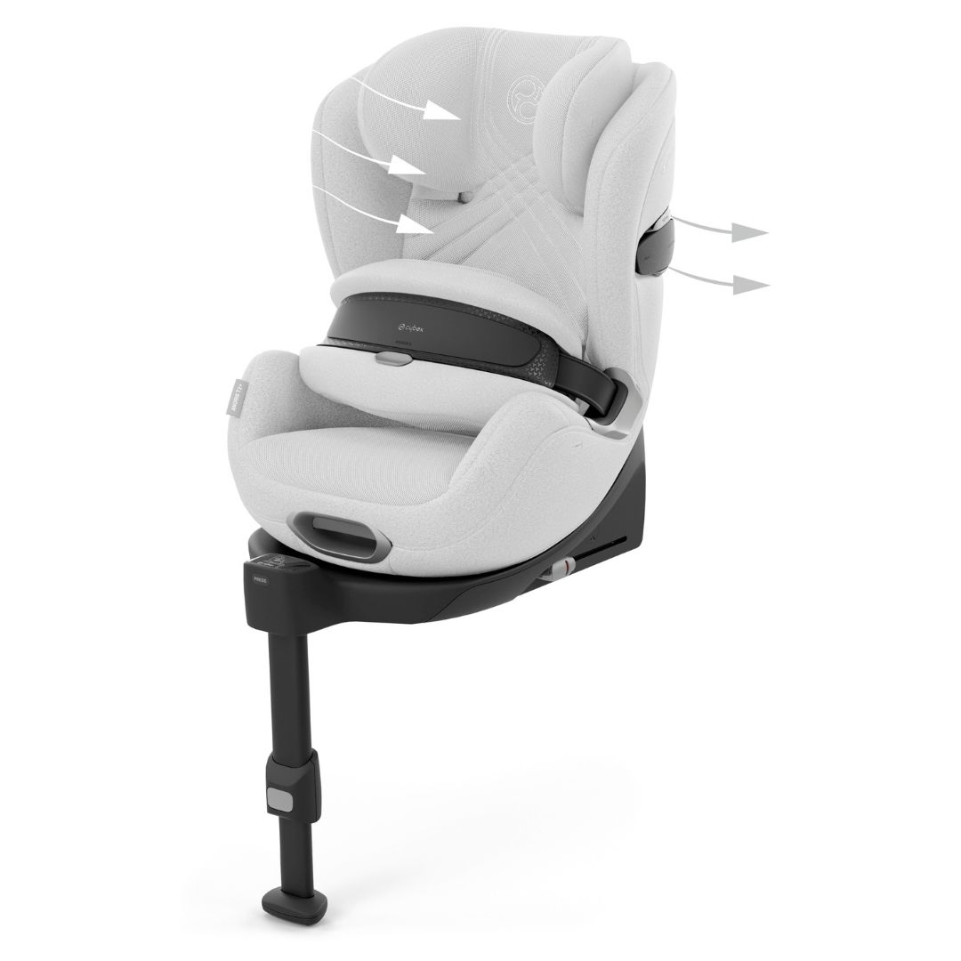 Cybex Anoris T2 bilstol med kollisjonspute i-size Plus Platinum White