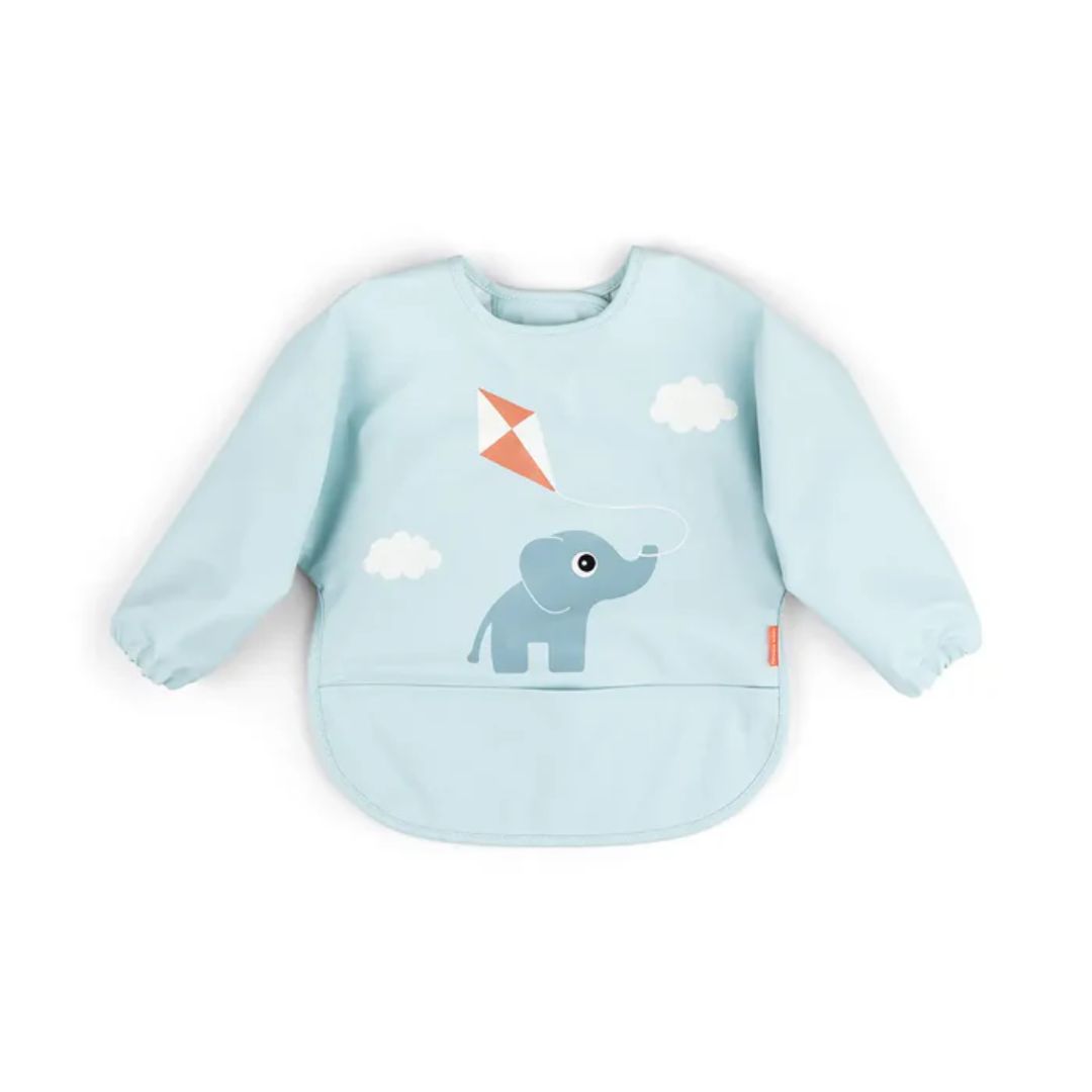 Utført av Deer Bib med ermet Playground Blue