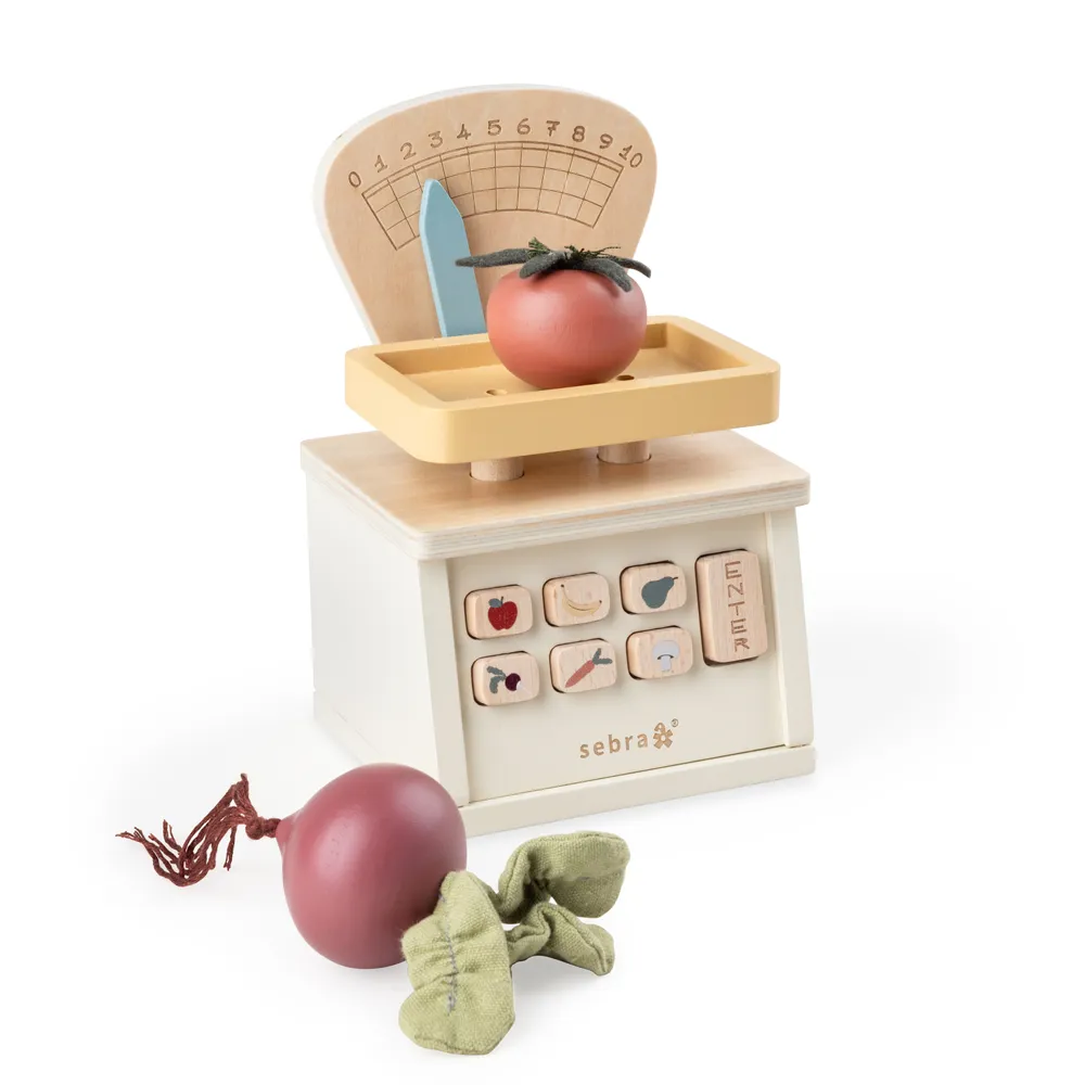 Sebra butikkvekt i tre