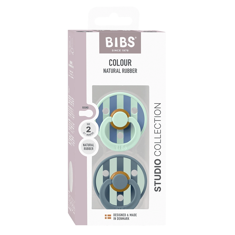 BIBS Napp 2-pakning Latex 6-18 mån Nordic Mint Petrol Mix