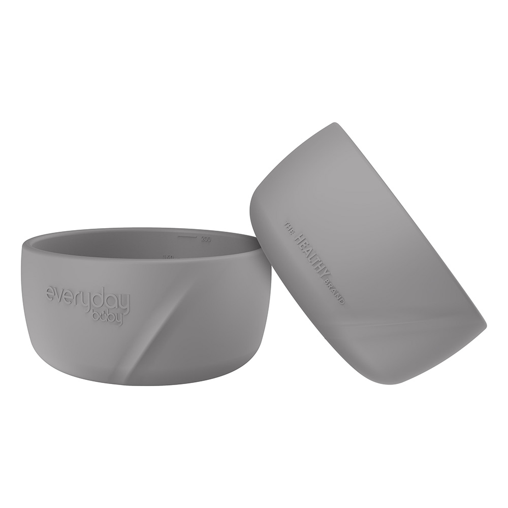 Everyday Baby silikonskål 2-pakning Quiet Grey