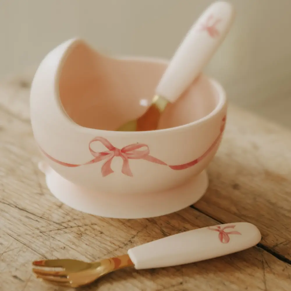 Elodie silikonskålsett Rosy Bow