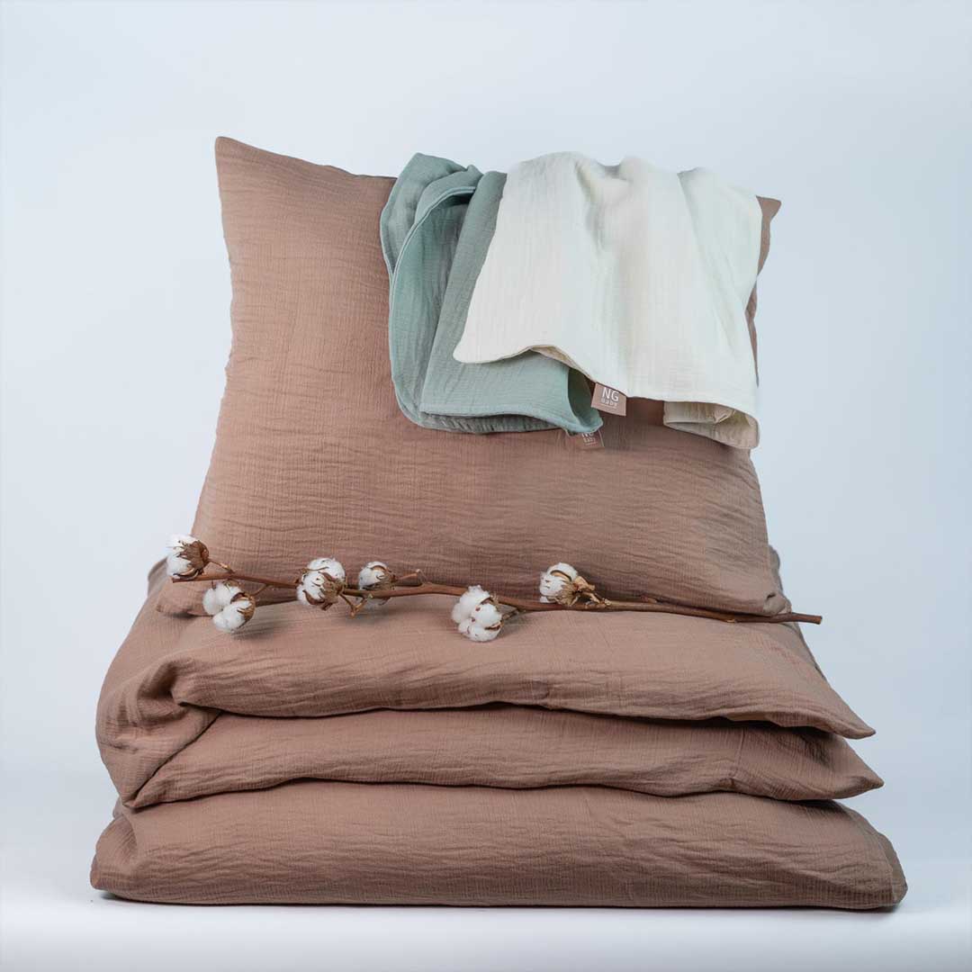 Ng Baby dynetrekk Voksen/Junior Muslin Brun