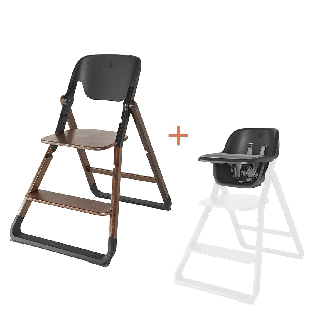 Ergobaby Evolve 2-i-1 spisestol i mørkt tre