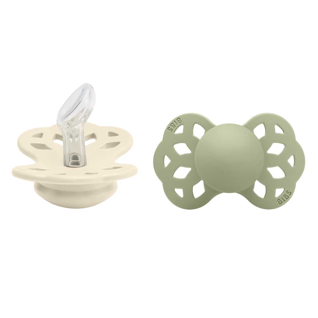 BIBS smokk 2-pk infinity elfenben/sage 0-6m