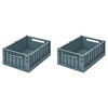 Liewood Weston oppbevaringsboks M 2-pack Whale blue 7130
