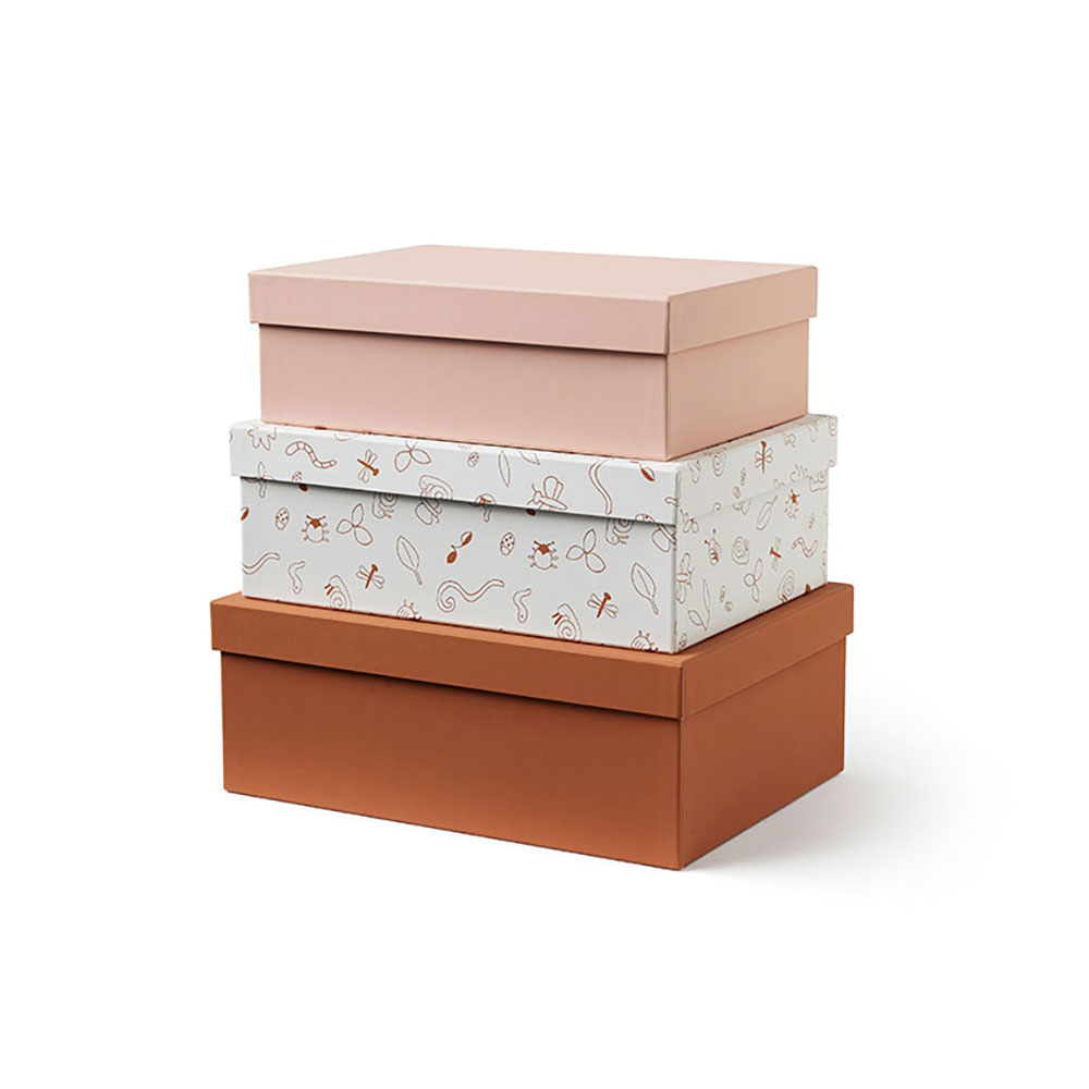 Kids Concept Oppbevaringsbokser 3-sett rosa