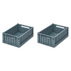 Liewood Weston oppbevaringsboks S 2-pack Whale blue 7130