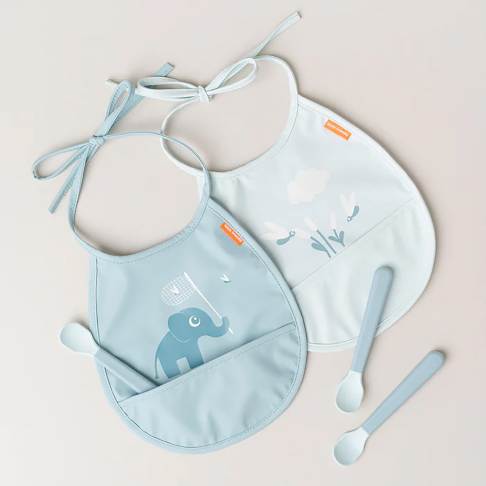 Done by Deer bib med lomme 2-pack Elphee Blue