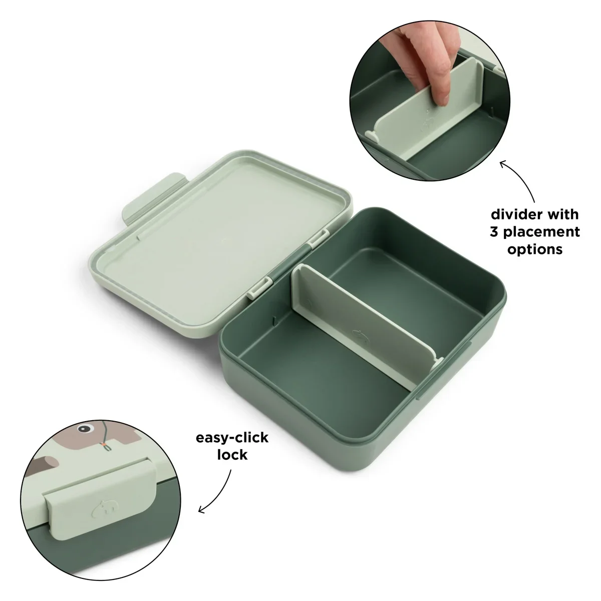 Done by Deer matboks med skillevegg – Tiny Trails Green