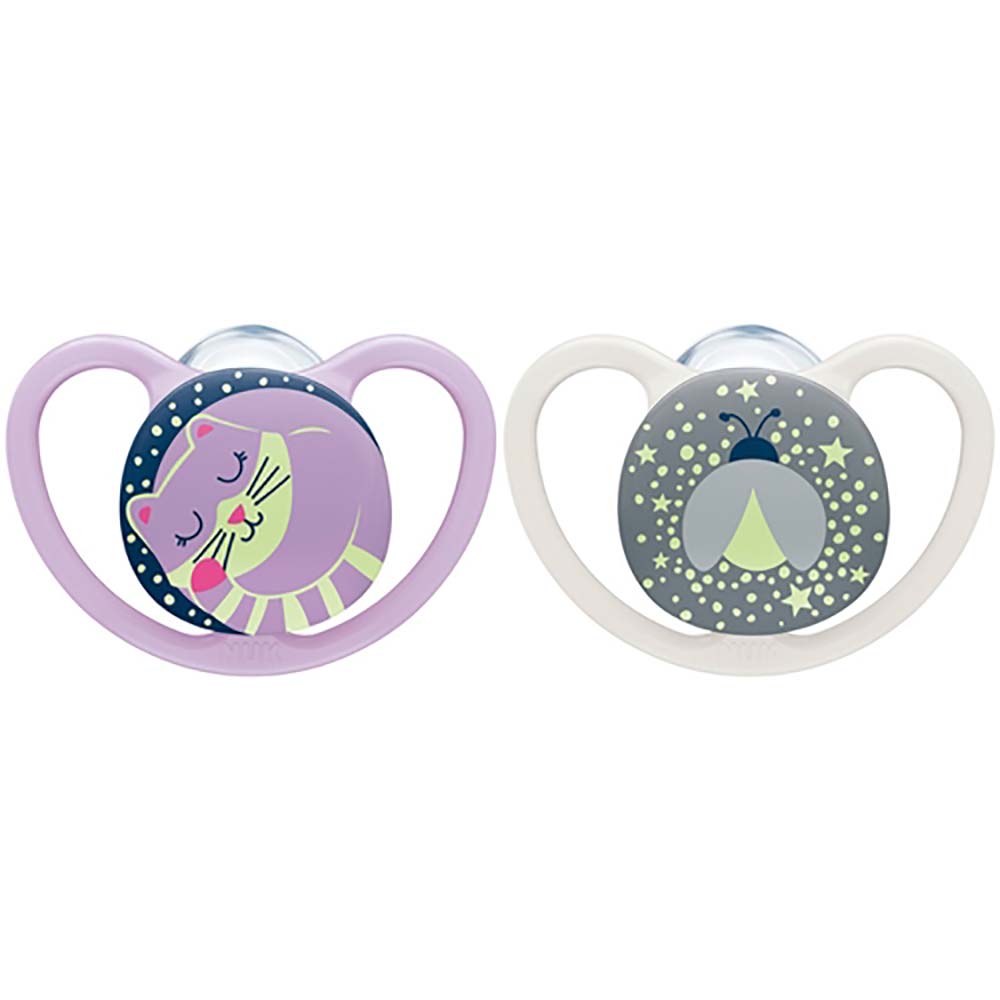 NUK smokk 0-6m Space Night & Day Cat/Firefly