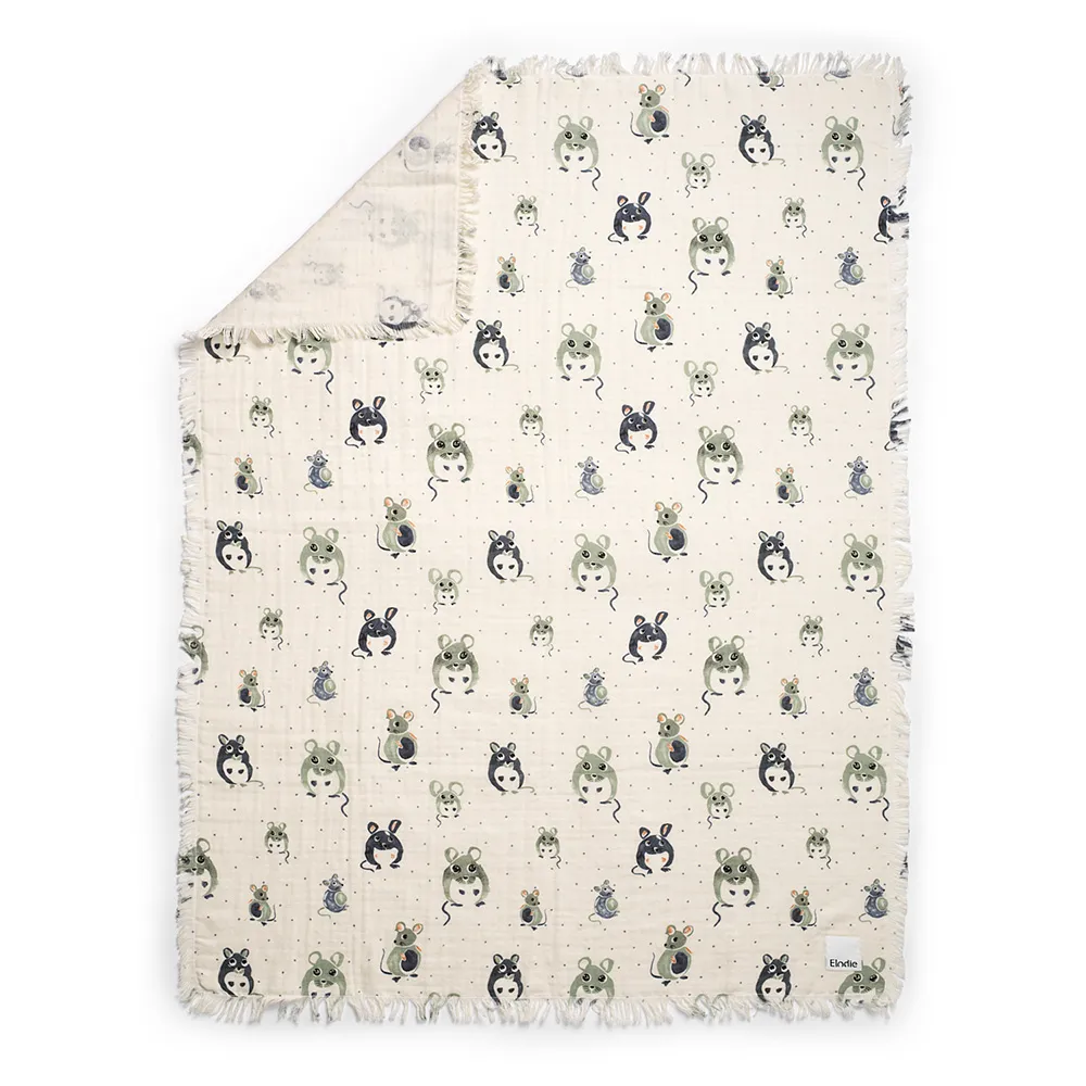 Elodie Muslin Teppe Forest mouse