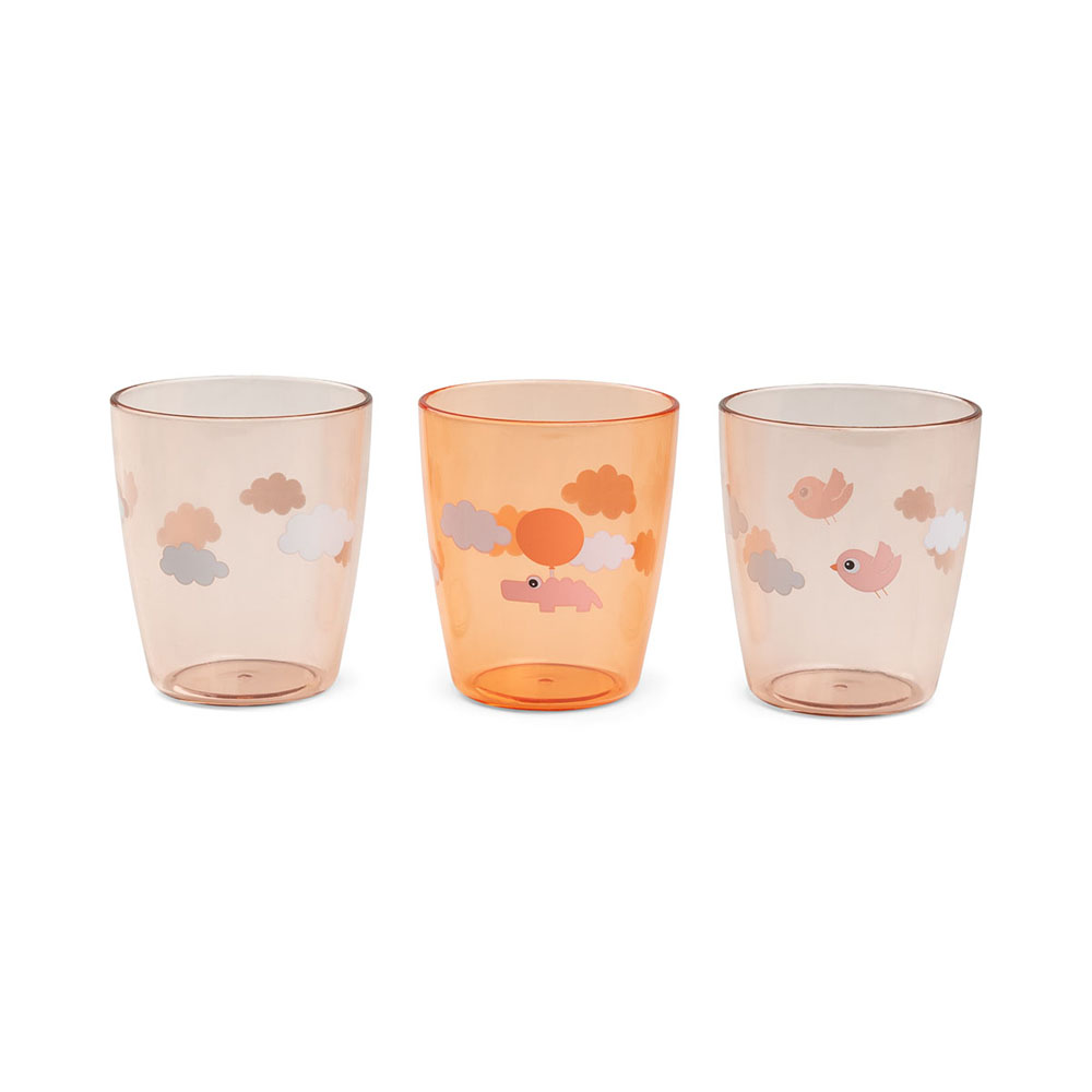 Done by Deer Yummy miniglass 3-pakningHappy clouds Papaya
