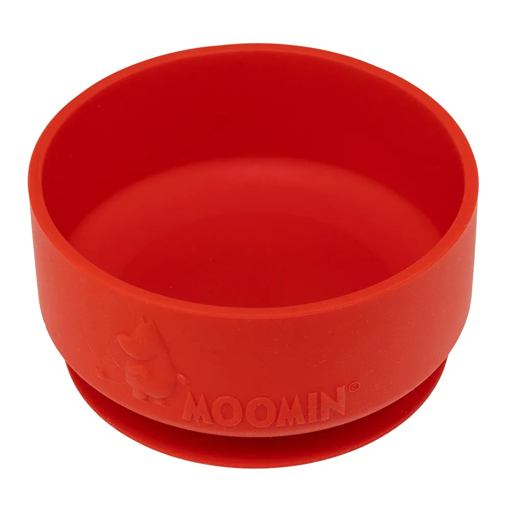 Rätt Start Mumin Silikonskål med sugekopp Lingonberry Red