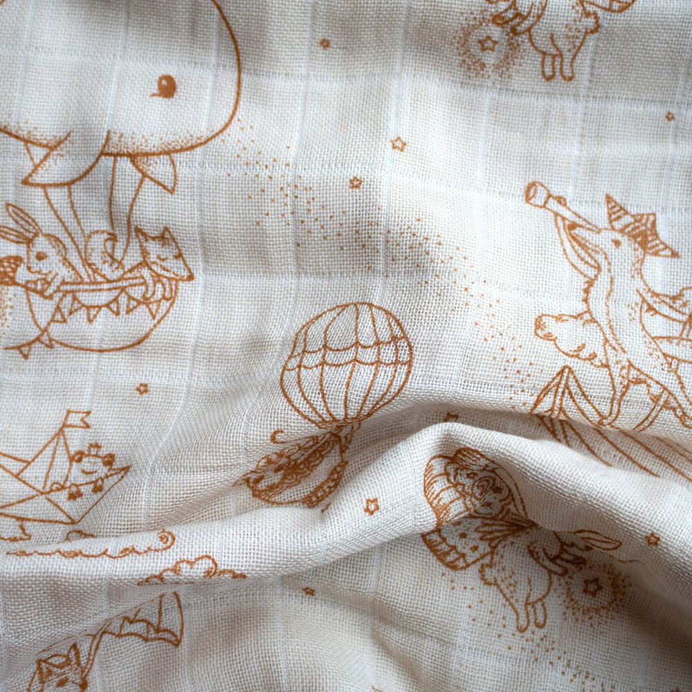 Filibabba GOTS muslinteppe 120x120 cm Dreamy Adventurers
