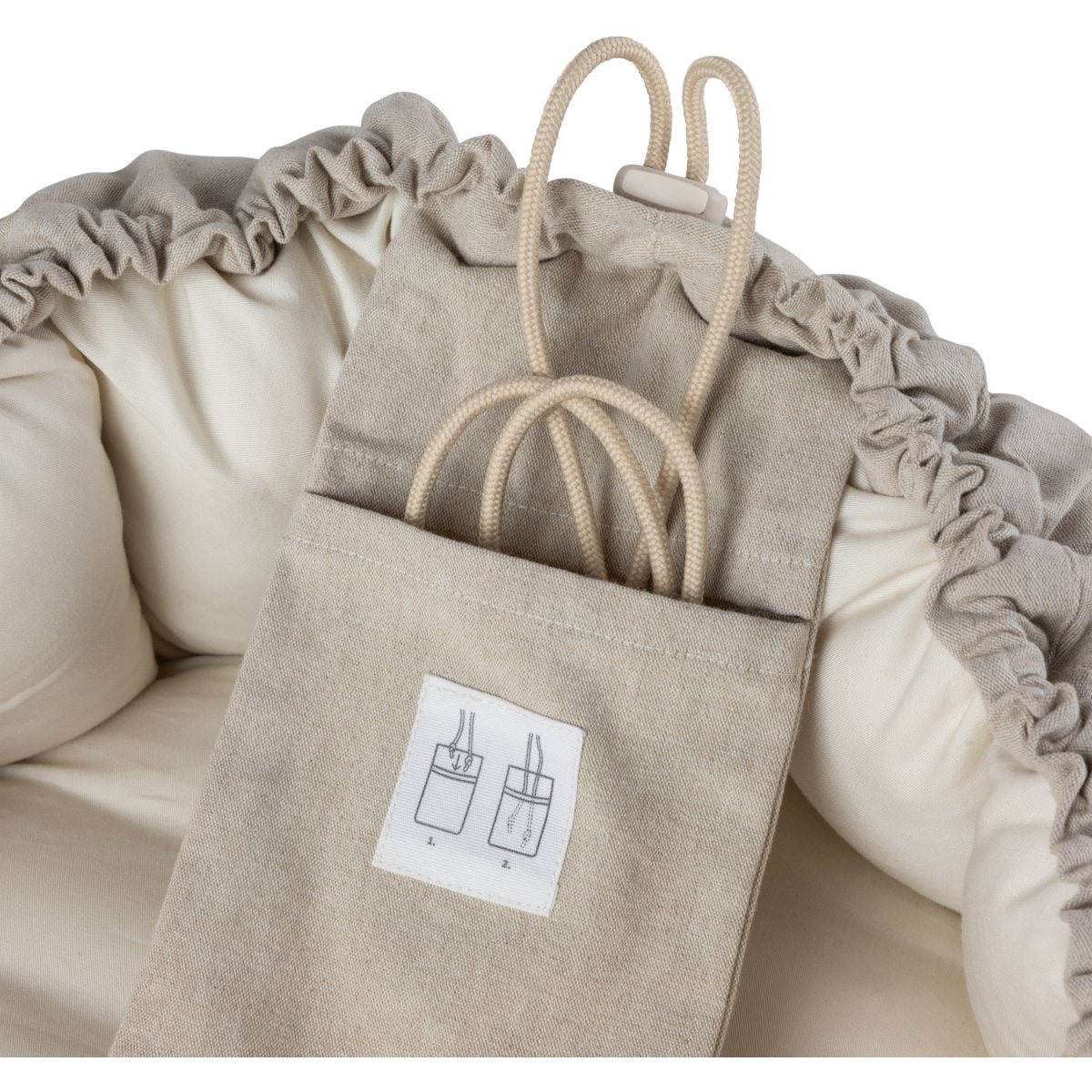 Sebra Babynest 3-i-1 med kalesje morning beige melange