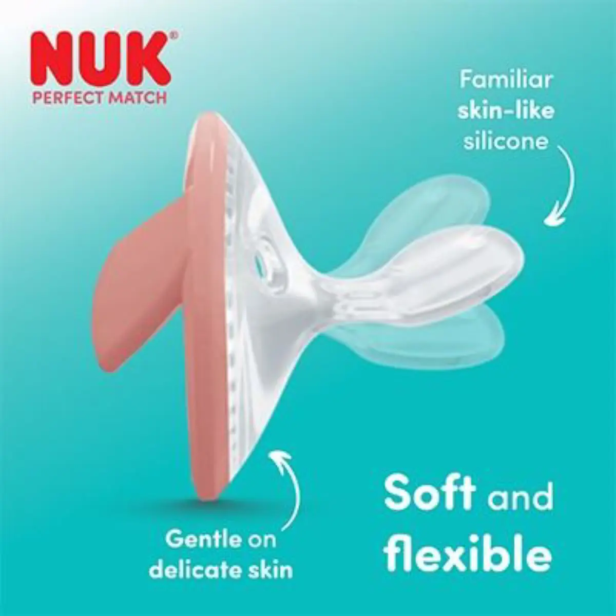 NUK Perfect Match-smokk grønn/blå, størrelse 1 (0–6 måneder)
