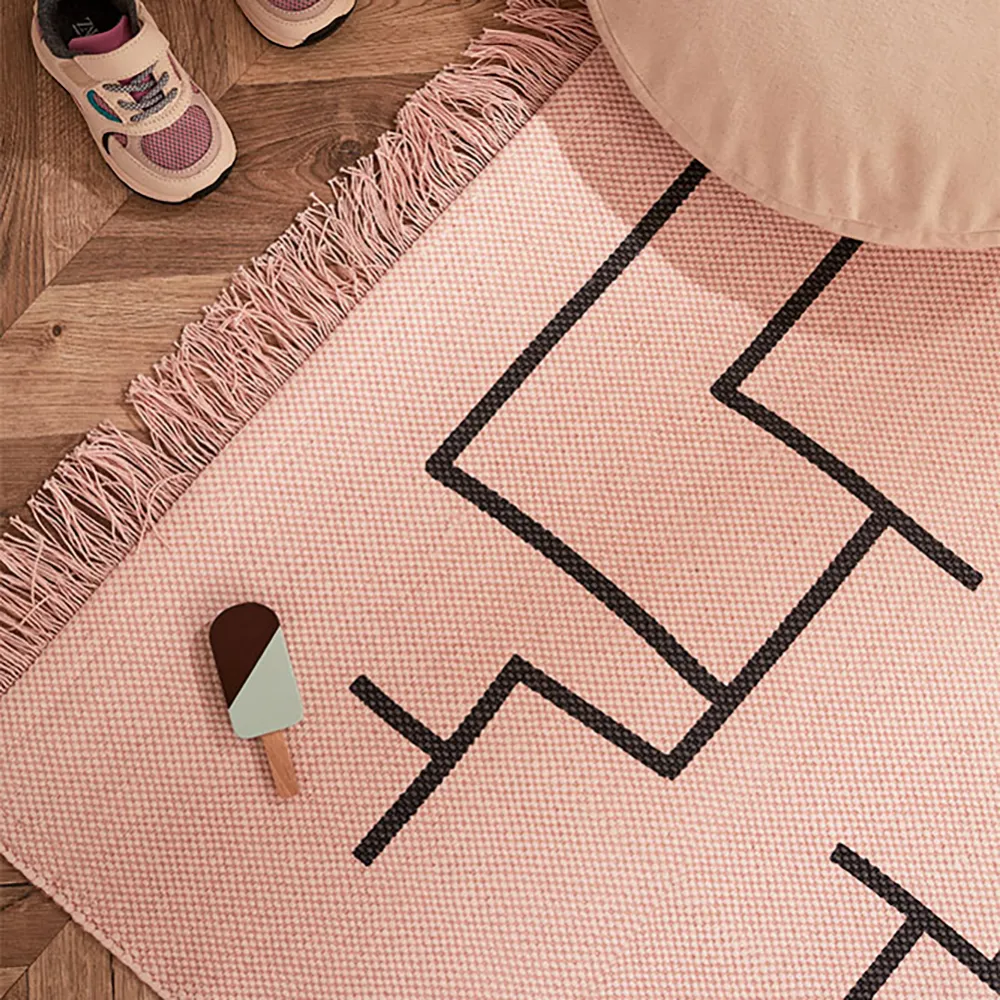 Kids Concept teppe geometrisk rosa 90x130 cm 