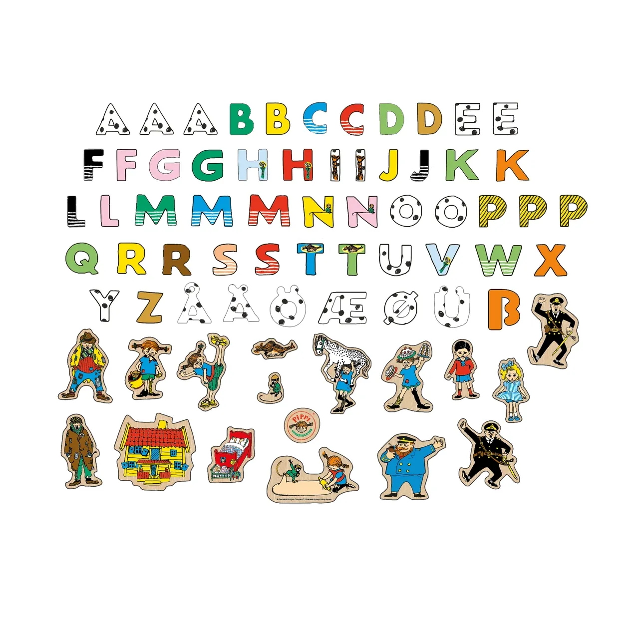 Pippi Magnetiske bokstaver + figurer